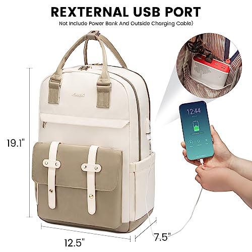 Image of LOVEVOOK Laptop Backpack for Women Girls, 15.6 Inch Waterproof Computer Backpack Student School Cute Bookbag Computer Bag