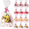 OSNIE Happy Mother Day Baskets Gift Sets 24 Set Empty Baskets with Cellophane Bags and Ribbons Bows Floral Themed Empty Kraft Market Tray Cardboard Basket to Fill for Mother Day Party Decoration