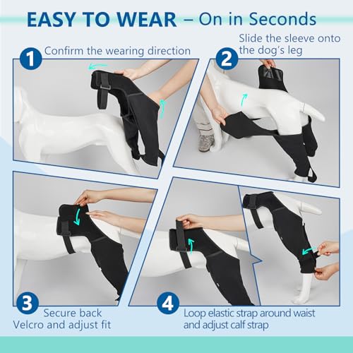 Image of Dog Rear Leg Sleeve to Stop Licking, Breathable Anti-Slip Recovery Sleeve Pants for Wound Protection After ACL /TPLO Surgery, Hot Spots, Lick Granulomas-Cone Alternative for Leg Healing,XS