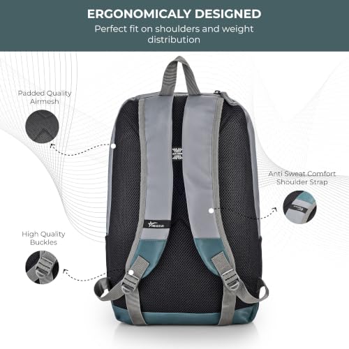 Image of Premium Dual-Tone Casual Backpack for Office and College | 1 Compartment, 2 Storage Pockets and Bottle Holder | Polyester Fabric with 16 Litres Capacity