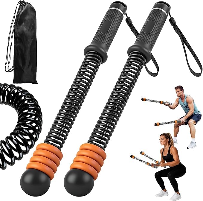 Upgraded Weighted Ropeless Battle Ropes with Four Adjustable Weights – Ropeless Weighted Battle Ropes for Exercises Portable with Storage Bag, Battle Rope Sticks Exercise Equipment