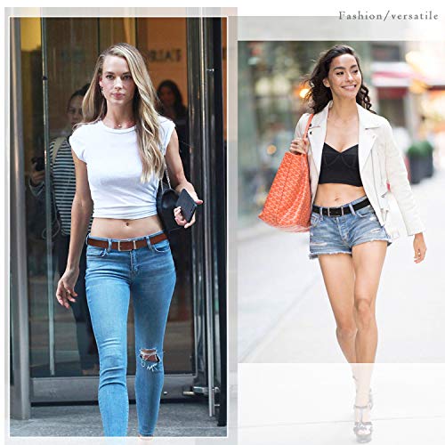 XZQTIVE Reversible Leather Belts for Women with Rotated Metal Buckle Fashion Women Belts2