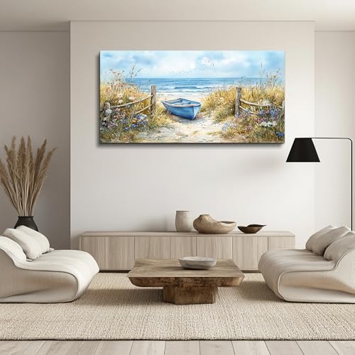 PHAOHUAXM Large Canvas Wall Art For Living Room Bedroom Wall Decor Home Office Beach And Ocean Landscape Painting Room Bathroom Dining Room Prints Artwork Picture Wall Home Decoration 20x40 In