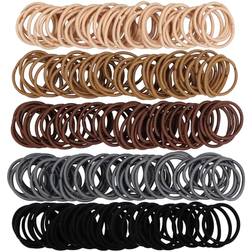 Image of 200PCS Small Hair Ties,No Crease Baby Hair Ties,Elastic Hair Ponytail Holder Hair Accessories for Baby Girls Infants Toddlers Kids,Neutral Color