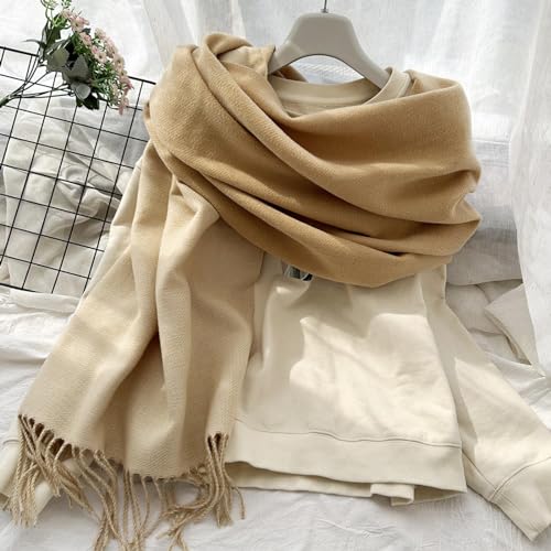 Winter Scarf Faux Cashmere Fashion Accessory Soft and Cozy， Long Scarf,Outdoor and Scarf，4