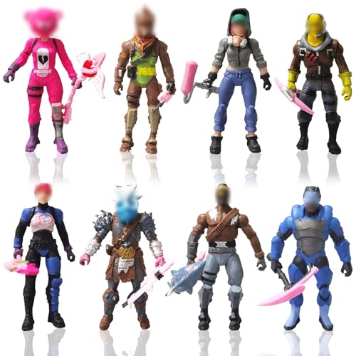 JunMallko 8Pcs Figura Fortnit, Fortnit Figura de Acción, Decoración de Pastel Fortnit, Fortnit Cupcake Toppers, Decoración para Tartas Fortnit, Decoraciones De Pasteles Fortnit