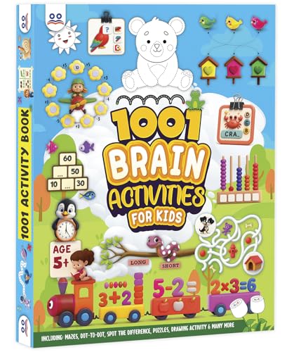 Image of Activity Book for 5 Year Old | Best Selling 1001 Brain Booster Books for 5+ Year Old Children | Kids Activity Book - Puzzles, Mazes, Colouring, Dot-To-Dot, Matching, Seek & Find, Spot the Difference