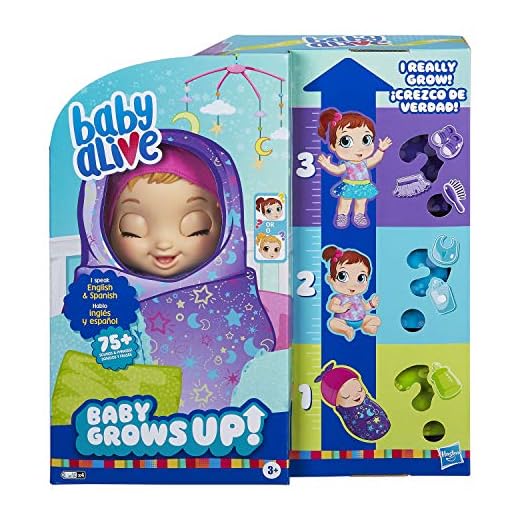 Baby Alive Baby Grows Up (Dreamy) - Shining Skylar or Star Dreamer, Growing and Talking Baby Doll, Toy with 1 Surprise Doll and 8 Accessories