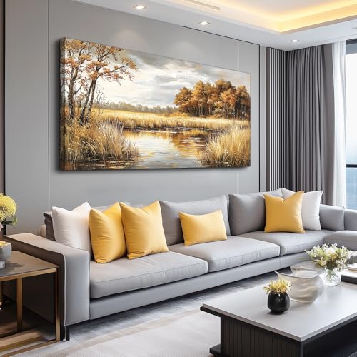 ERQINHUA Large Wall Decor Canvas Painting Wall Art For Bedroom Living Room Decor Lake Surface Landscape Painting Artwork Print For Home Decor Room For office Farmhouse Room Wall Decoration 30x60 In