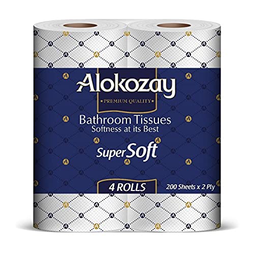 Buy Alokozay Bathroom Tissues/Toilet Papers 4 Rolls, 200 Sheets X 2