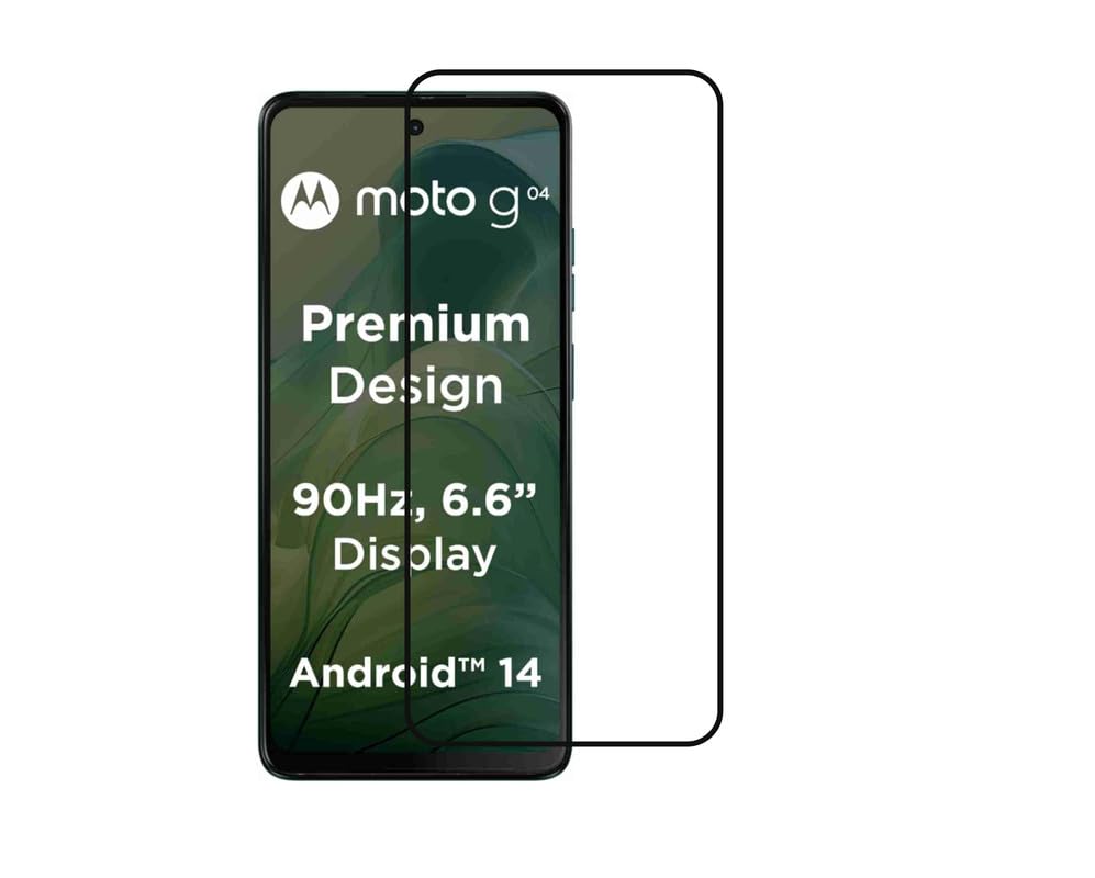 Image of Edge To Edge Tempered Glass Screen Protector Compatible With Motorola G04 / Moto G04 Smartphone With Easy Installation Kit