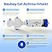Neobay Cat Inhaler Spacer with Unique Panic Soother Training Aid & Sensitive Flow Indicator – Feline Aerosol Chamber for Cats with a Respiratory Condition – Includes 2 Masks (Small/Med) Blue 1 Pack