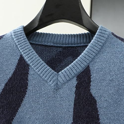 JEShifangjiusu Men's Sleeveless Knitted Pullover Vest Ribbed Hem Warm Tank Top V Neck Thick Sweaters for Winter3