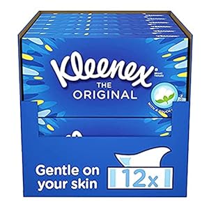 Kleenex Original Facial Tissues – Pack of 12 Tissue Boxes – Soft Tissues for Everyday Use – Gentle on Your Family’s Skin…