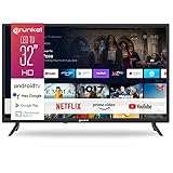 Grunkel - Televisor 32 Pulgadas Smart TV - LED-3211GOO - con Pantalla de Panel HD Ready, Wi-Fi, Android 11.0. Bajo Consumo y Auto-Apagado - 32 Pulgadas - Negro