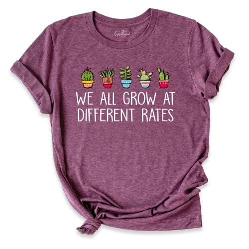 We All Grow At Different Rates Shirt, Teacher T-Shirt, Women Teacher Shirt, Teacher Gift Shirt, Back To School Shirt, For Teacher Gift, Gift For Mom, Kindergarten Teacher Tees