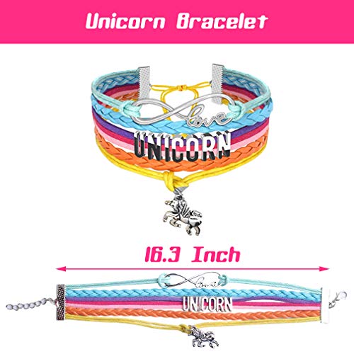 RLGPBON Eenhoorn geschenk voor meisjes, eenhoorn trekkoord rugzak/make-up tas/halsketting legering ketting/armband… - Image 5