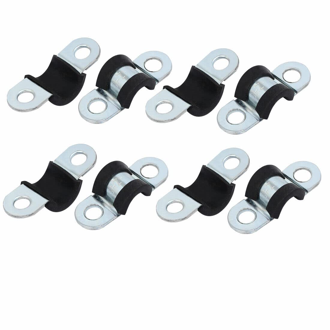 Tool parts M9 EPDM Rubber Lined U Shaped Pipe Tube Strap Clamps Clips Fasteners 8pcs