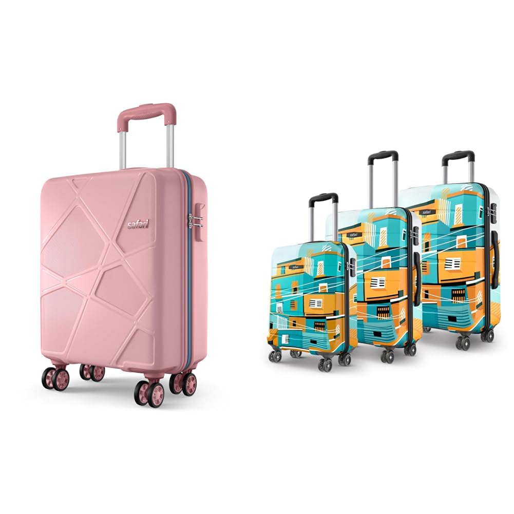 Pentagon Pro 8 Wheels 55cm Cabin Size Trolley Bag, Hard Case Polypropylene, 360º Wheeling + Oasis 55, 65 & 77 Cms Polycarbonate Trolley Bag, Printed Cabin 8 Wheels Spinner Travelling-image-42