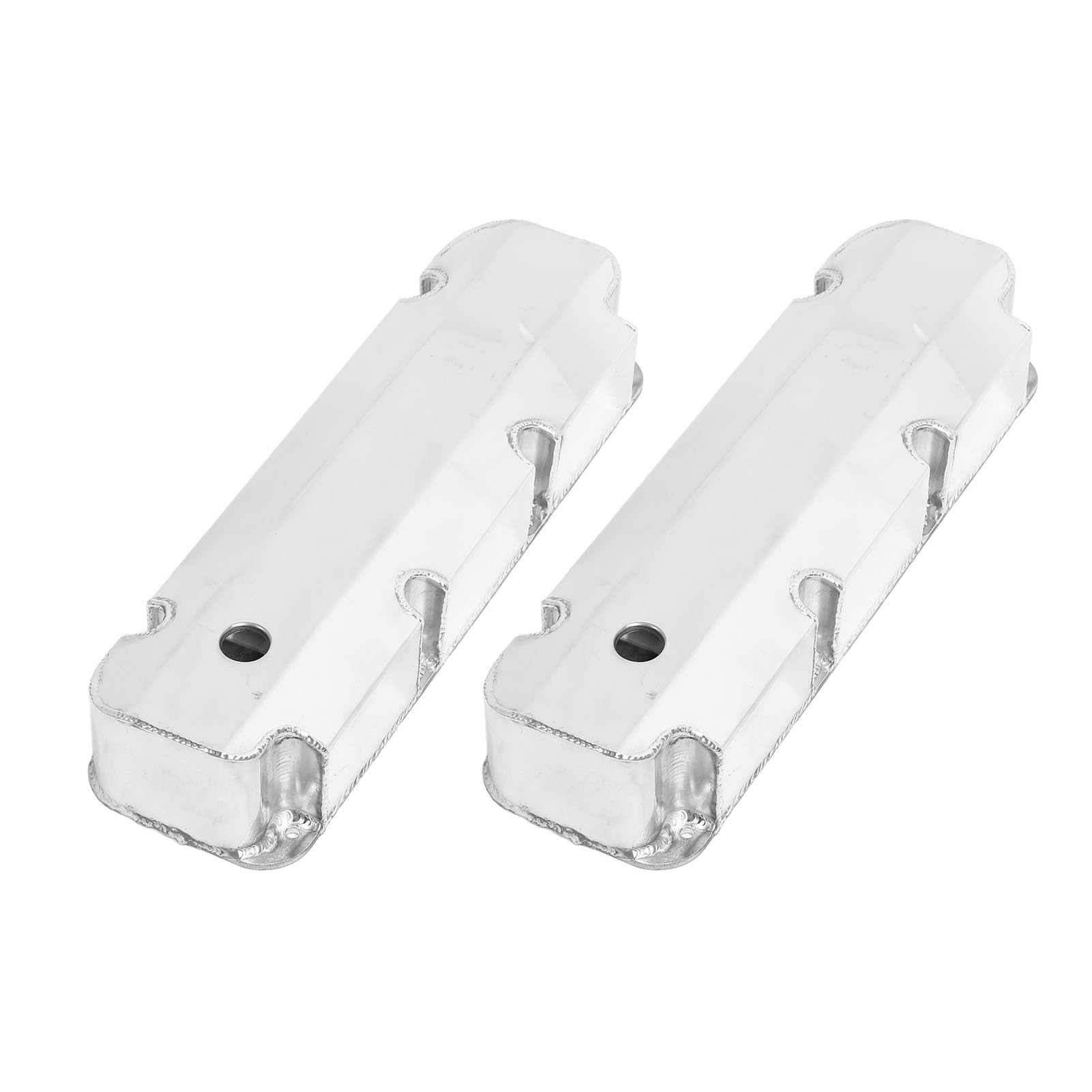 Dioche Tapas de Válvulas de Aleación de Aluminio Fabricadas en Plata Pulida E41363P para Motores V8 429-460 de 1968 en Adelante - Diseño Alto con Orificio de Ventilación de ID de -/4 pulg.