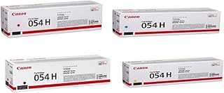 Canon CRG 054 High Yield Toner Cartridge for LBP622 & MF644, Bundle with Black 3100 Pages Yield/Cyan 2300 Pages Yield/Magenta 2300 Pages Yield/Yellow 2300 Pages Yield
