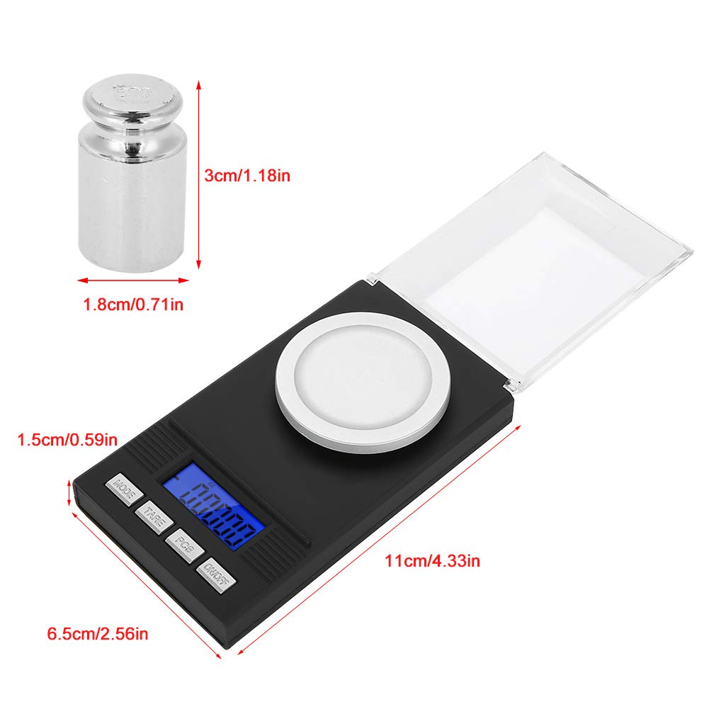 Bilancia Digitale per Gioielli in Milligrammo, Mini Portatile Ad Alta Precisione da 0,001 G Bilancia Tascabile Professionale con Diamante Bilancia Elettronica Peso Grammi e Oz(100g)