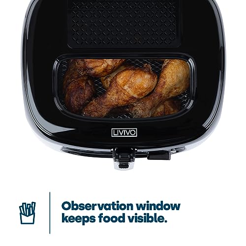 LIVIVO 2.5L Deep Fat Fryer – Electric Chip Fryer with Non-Stick Coating, Viewing Window, Built in Odour Filter and Removable Lid for Easy Cleaning – Compact Deep Fat Fryers Easy Clean - Black - Image 4