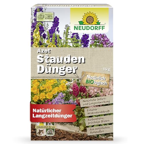 Neudorff Azet StaudenDünger Bio Staudendünger sorgt für farbenfrohe und langanhaltende Blüten aller Stauden mit Sofort- & Langzeitwirkung 1 kg