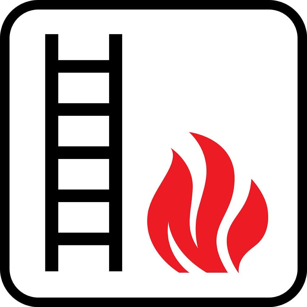 Emergency Ladder Fire Escape Fire Emergency Hospitality Hotels Motels SIGNVinyl Sticker Decal 8