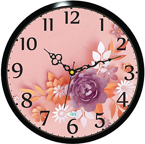 Image of VIREO- Big Size Designer Analogue Round Plastic Wall Clock with Glass for Home /Living Room /Bedroom /Kitchen /Office (11 x 11 Inch / 30 x 30 cm) Code 364