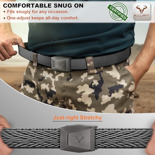Image of BULLIANT Men Tractical Belt,Stretch Western Rigger Web Belt For Cowboy Military Heavy Duty Hiking Hunting 1.5 inch-Cut For Fit