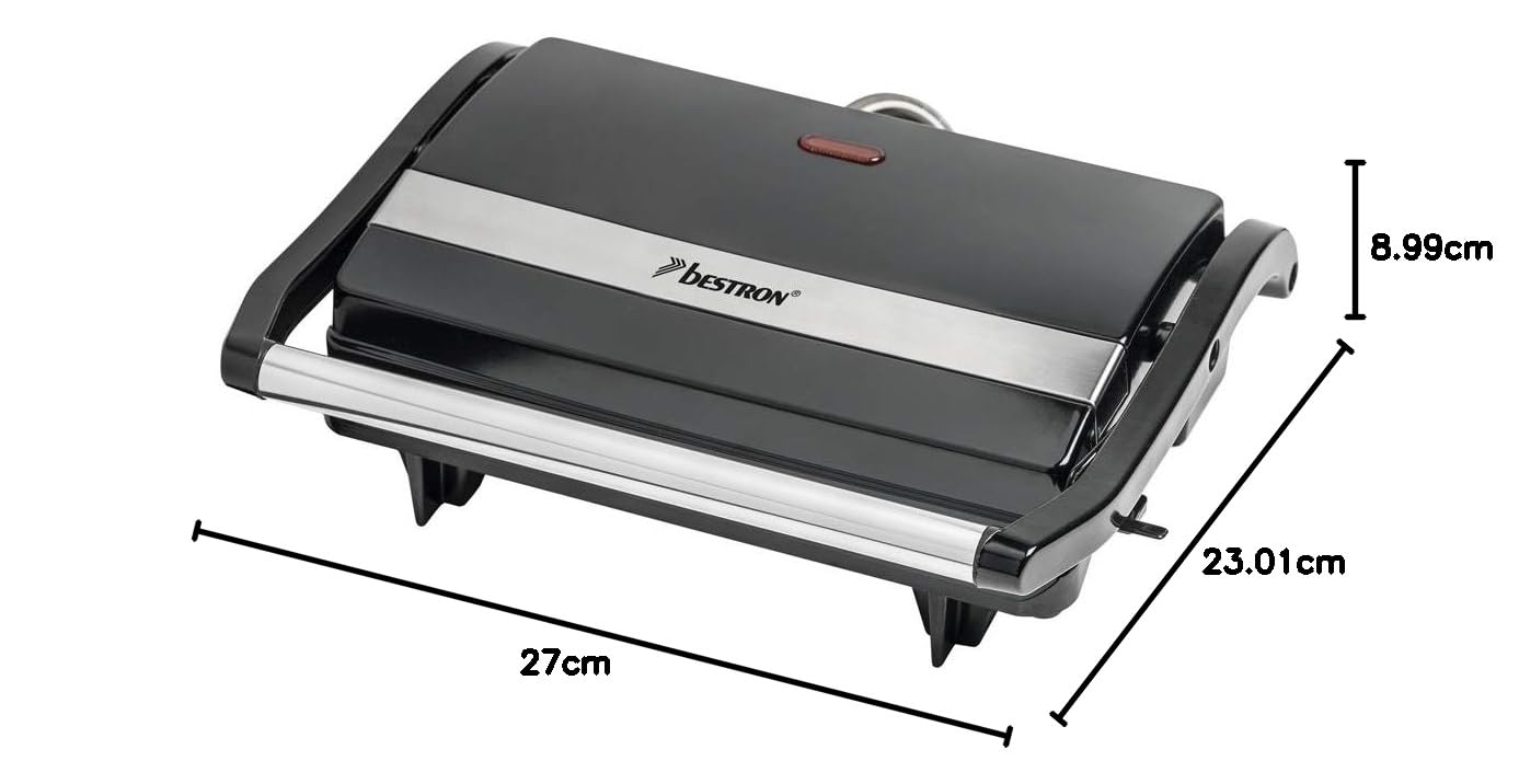 Bestron Grill Elektryczny, Czarny, 22,5 x 14 cm