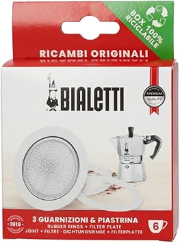Moka Pot Accessories Bialetti Spare Parts, Includes 1 Funnel, Compatible With Moka Express, Fiammetta, Break, Happy, DAMA, Mini Express And Rainbow (1 Cup Bialetti Gasket