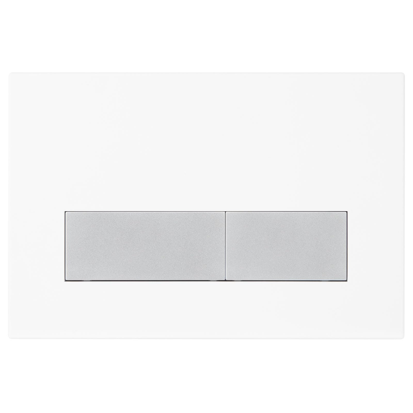 Mendorio Toilet Control Plate, Compatible with Geberit Sigma, UP300 and UP320, with Double Flush Equipped with a Set of Hunting Levers and Installation Frame (Matte White & Matt Silver Button)