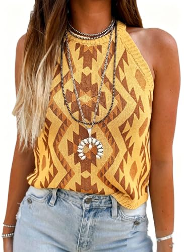 Image of MARZXIN Women Sleeveless Sweater Vest V Neck Knitted Colorful Pullover Tops