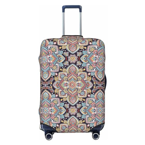 Boho Mandala Pattern Luggage Cover Protector Anti-Scratch Washable Fits 18-32 Inch Luggage-X-Large