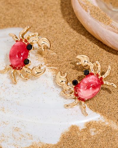 Crab Starfish Stud Earrings For Women Chunky Beach Earrings Unique Ocean Animal Studs Statement Summer Beach Jewelry4