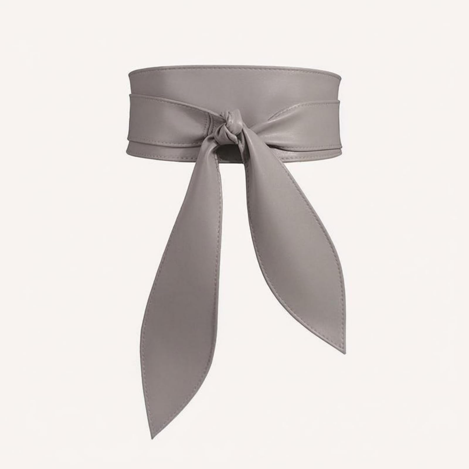 Soft Long Waist Tie Belt Elegant Wide Bow Belt Versatile Waist Wrap Bow Sash Lightweight For Women, Dress Outfits, Party, Formal Wear, Gray, L|Belts-image-30