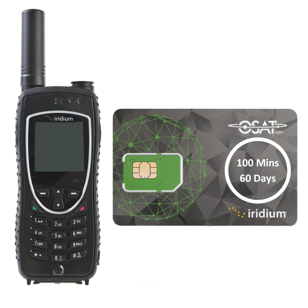 OSAT Iridium Extreme Satellite Phone + 100-Minute Prepaid SIM | 60-Day Validity | Rugged, Waterproof, GPS-Enabled | Global Voice & SMS Coverage for Remote & Emergency Communication