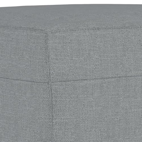 vidaXL Sofagarnitur 3-TLG., Sessel Couch mit Kissen Fußhocker, Sofa Wohnzimmersofa mit Armlehnen, Couchgarnitur Designsofa Sitzmöbel Polstermöbel, Hellgrau Stoff – Bild 8