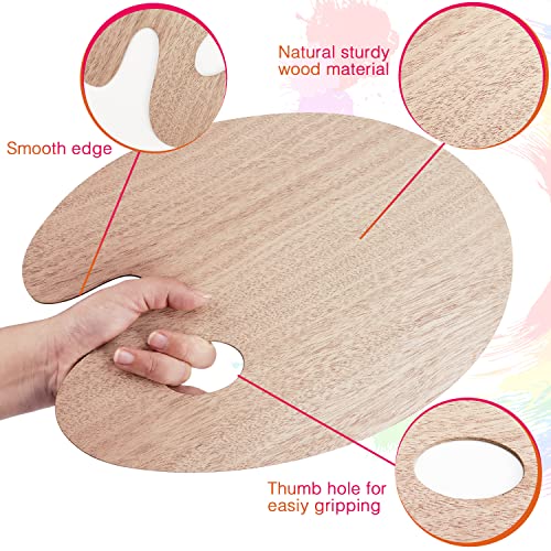Image of Tamaki Wooden Paint Palette Paint Tray Palettes for Acrylic, Painting Palette Art Pallet for Painting, Thumb Holder Trays for Artist, 1 PCS (Pack of 2)
