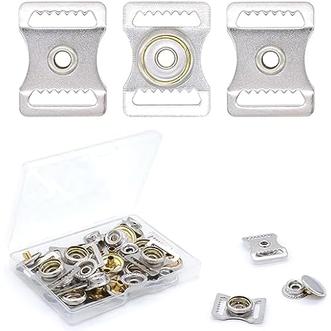 TiciKim 10 Pack Sports Helmets Buckle Stainless Steel Snap Chin Strap Buckle Helmet Repair Kit for Youth Football Baseball Hockey Sports Cover