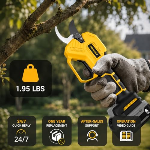 Image of Brushless Electric Pruning Shears for DeWalt 20V Battery with 1.4-Inch Cut