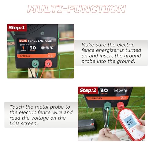 Image of Electric Fence Voltage Tester and Fault Finder, Voltage 200-15000V | Handheld Fence Fault Finder Fence Tester for Farms