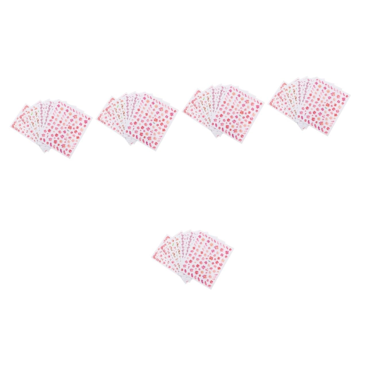 FRCOLOR 5 Juegos De Pegatinas De Flores Para Decoración De Uñas Diseño De Flores De Cerezo Kit De Decoración De Uñas 8 Hojas X 5