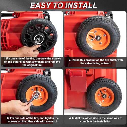 2pcs packaout wheels compatible with milwaukee rolling tool box 48-22-8426 9 inch packout replacement wheel kit alloy wheels strong and not easy to crack can roll smoothly on various terrains