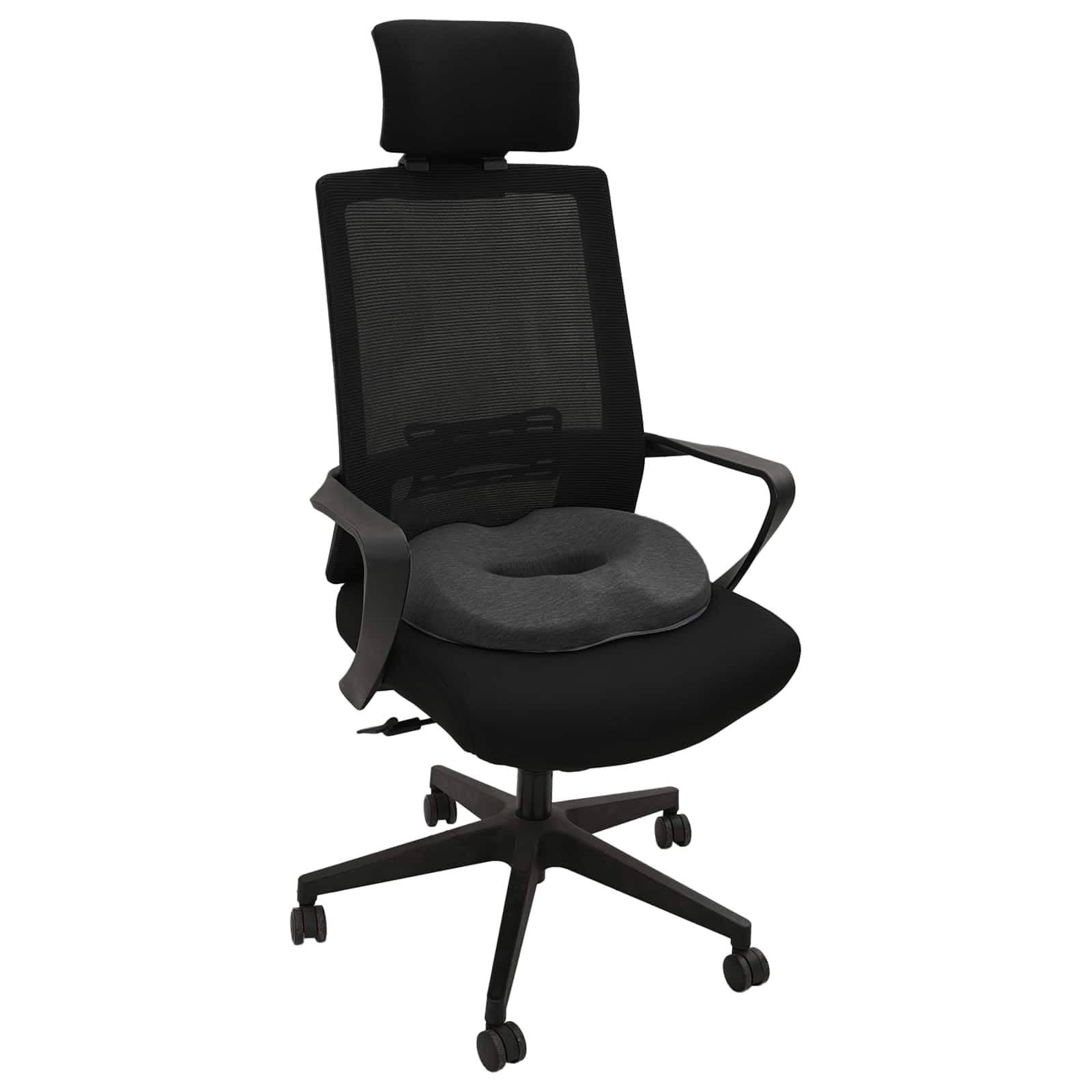 Cuscino Seduta Ergonomico in Memory Foam Grigio 42x36,5x8 cm | Supporto comodo per sedia da ufficio o cucina, con fodera traspirante rimovibile per il benessere quotidiano.