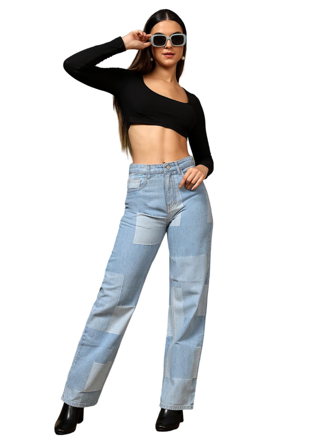 Structured Waist Denim – Straight Fit Mid Rise Jeans-image-33
