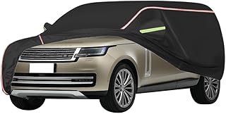 WOLWES Car Covers are Suitable for Land Rover Range Rover SE/HSE/Autobiography,Water,Rain,Sun and Snow Resistant Oxford Fabric Car Covers,with Side Door Zip (Color : Black, Size : Range Rover SE)