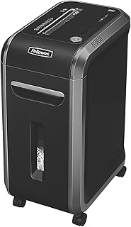 Fellowes 18 Sheet Paper Shredder for Office Use - 100% Jam Proof Cross Cut Shredder - 99Ci Shreds for 30 Minutes - Powershred Office Shredder with Large 34 Litre Pull-Out Bin - DIN Level P4 - Black